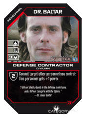 Dr. Baltar, Defense Contractor